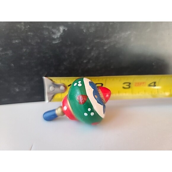 Vintage Christmas Spinning Tops Handpainted Toys USED Read Description - Picture 8 of 10